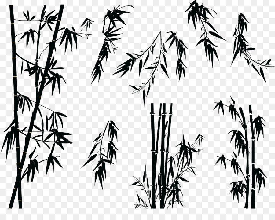 Bamboo Silhouette Tree Illustration - Black and white bamboo png download - 1024*806 - Free Transparent Bamboo png Download.