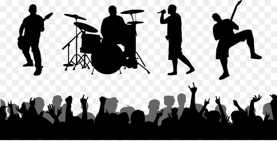 Performance Musical ensemble Silhouette Clip art - Rock band live performances vector silhouettes png download - 2480*1258 - Free Transparent  png Download.