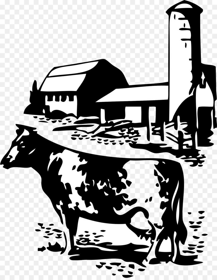 Dairy cattle Milk Farm Silhouette - barn png download - 1876*2400 - Free Transparent Cattle png Download.