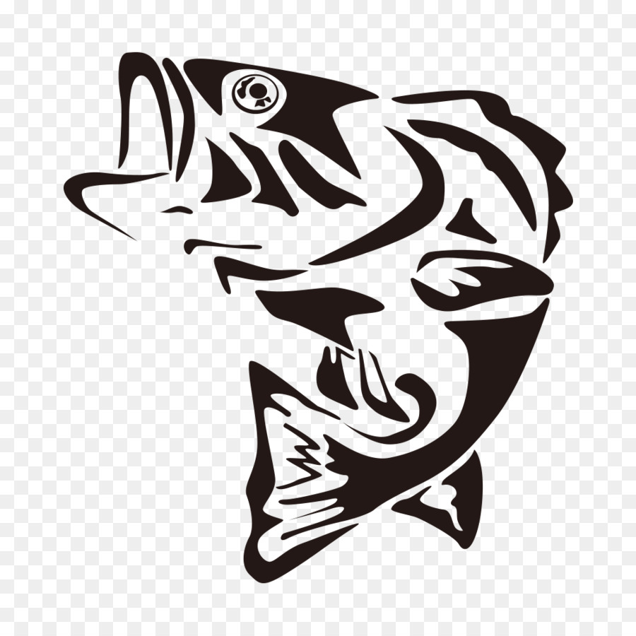 Largemouth bass Fishing Clip art - Line drawing fish png download - 1000*1000 - Free Transparent Largemouth Bass png Download.
