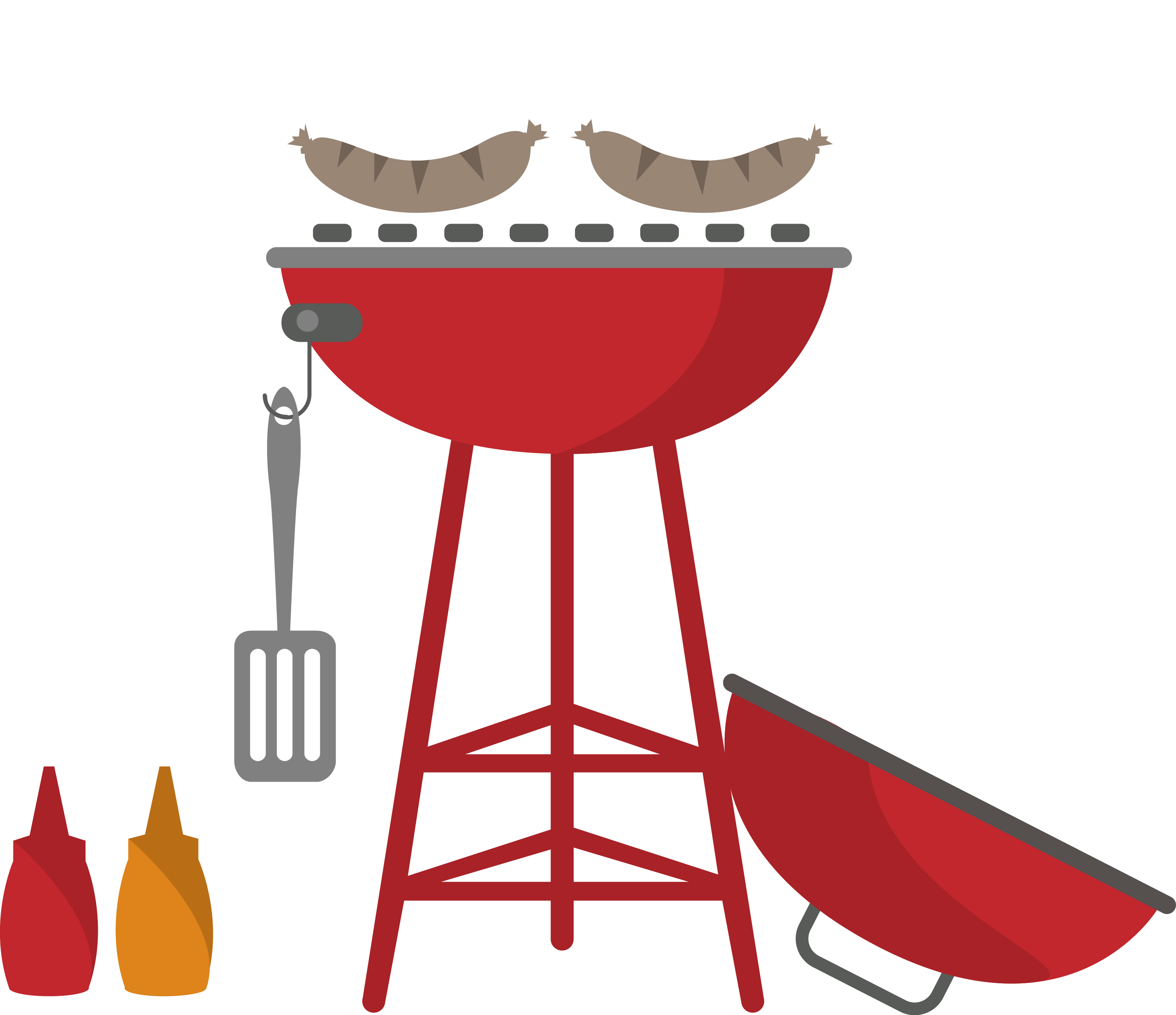 Barbecue Bacon Hot dog Ham Food - Cartoon vector illustration outdoor grill  png download - 3114*2687 - Free Transparent Barbecue png Download. - Clip  Art Library