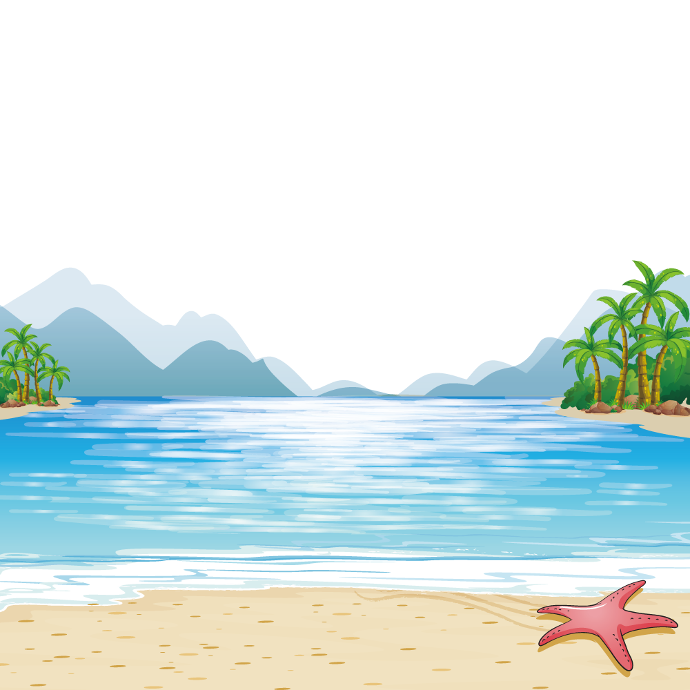 Child Beach Illustration - Vector sea mountains png download - 1000