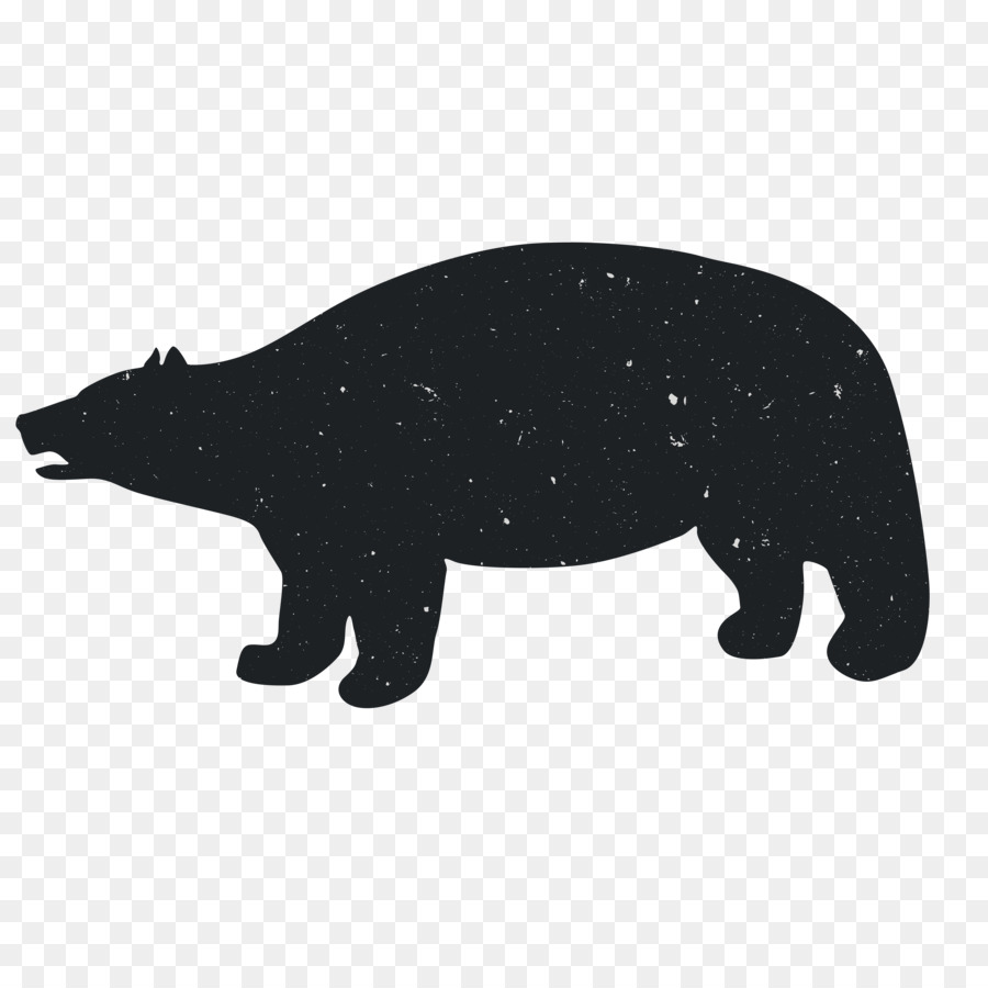 Bear Animal Black and white - Animal Silhouettes png download - 3600*3600 - Free Transparent Bear png Download.