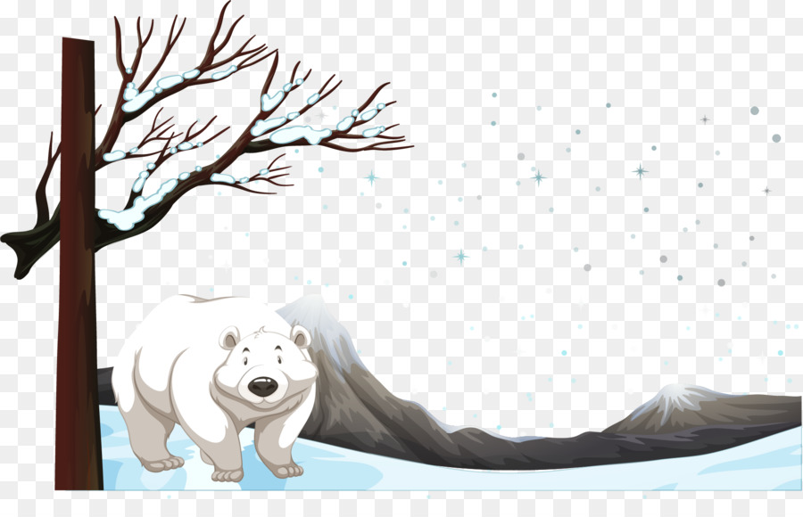 Winter Adobe Illustrator Illustration - Vector hand painted polar bear png download - 1882*1172 - Free Transparent  png Download.
