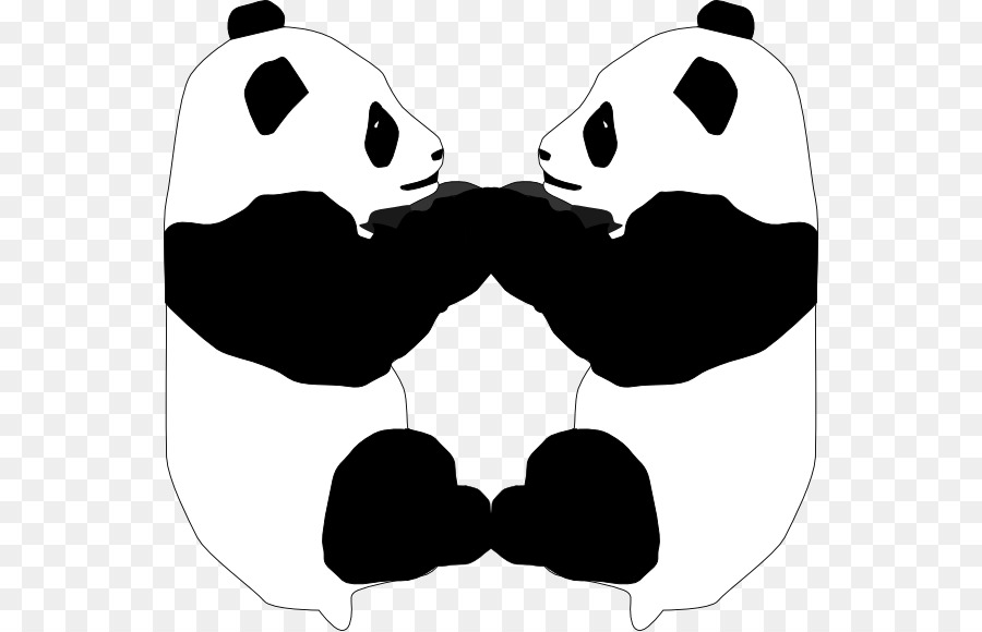 Giant panda Panda Love Bear Clip art - PANDA OUTLINE png download - 600*579 - Free Transparent  png Download.