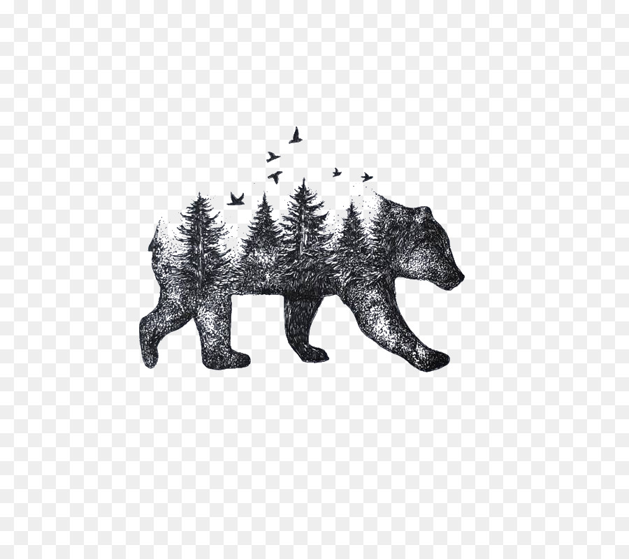 Bear Tattoo Drawing Nature Idea - Bear png download - 900*798 - Free Transparent  png Download.