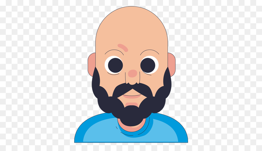 emoji bald guy with beard.