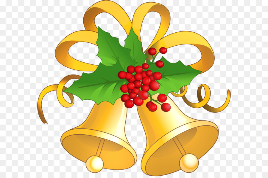 Christmas Jingle bell Clip art - Transparent Christmas Gold Bells with Mistletoe PNG Clipart png download - 1495*1366 - Free Transparent Christmas  png Download.