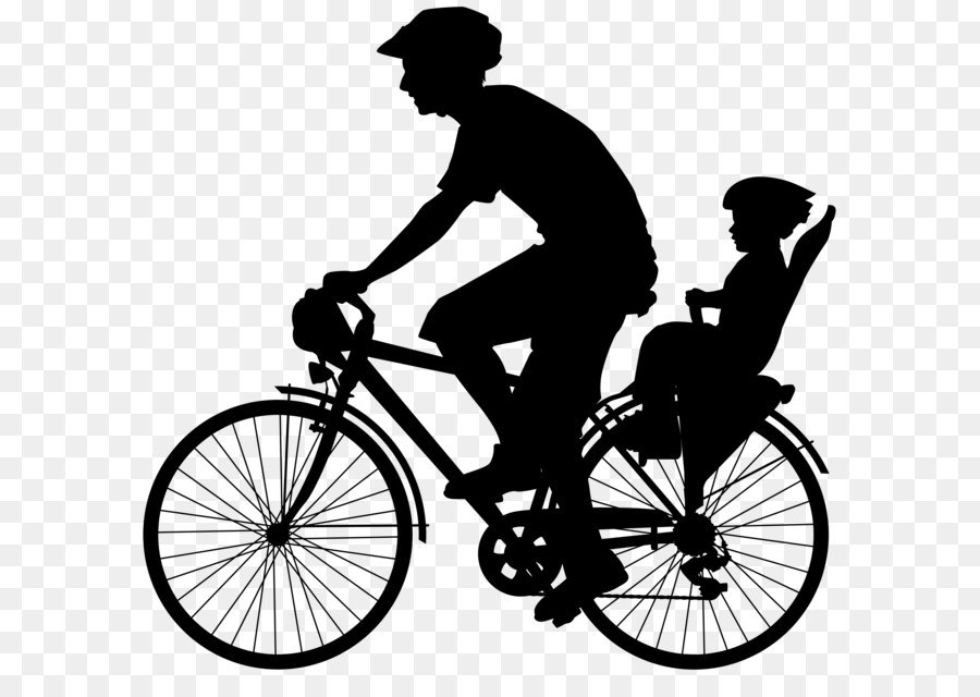 Cycling Bicycle pedal Clip art - Cyclist with Child Silhouette PNG Clip Art Image png download - 8000*7649 - Free Transparent Cycling png Download.