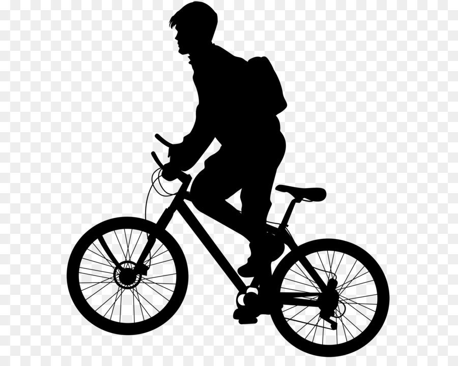 Electric bicycle Cycling Bicycle suspension Clip art - Man Riding Bicycle Silhouette Clip Art PNG Image png download - 7366*8000 - Free Transparent Bicycle png Download.