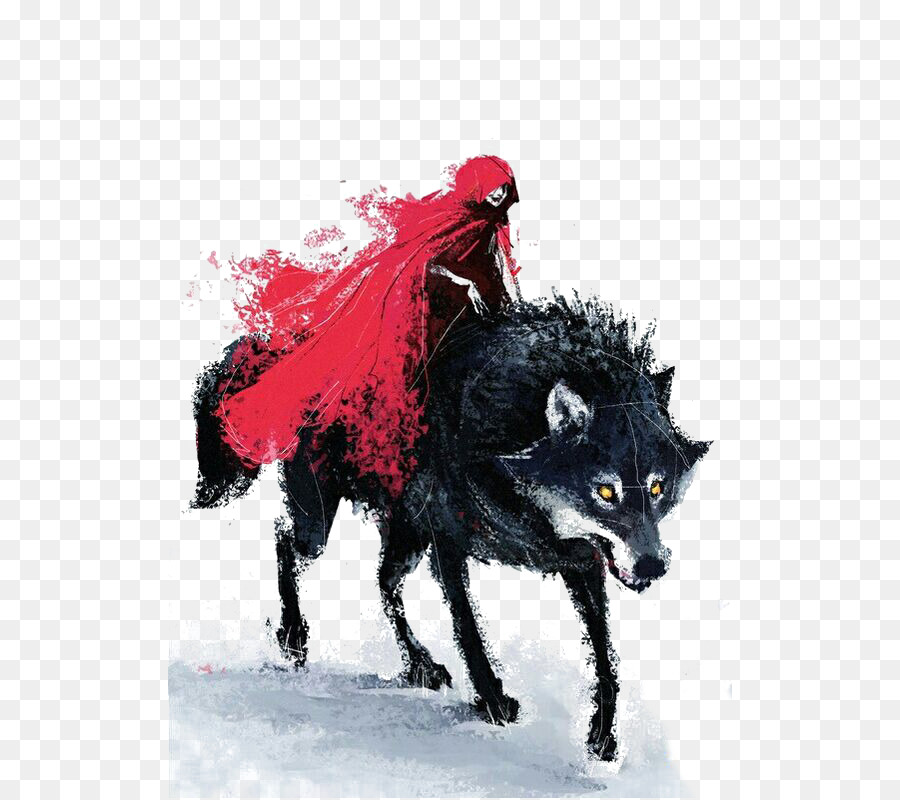 Big Bad Wolf Little Red Riding Hood Gray wolf Drawing Art - Fairy tale little red hat illustration png download - 564*798 - Free Transparent Big Bad Wolf png Download.