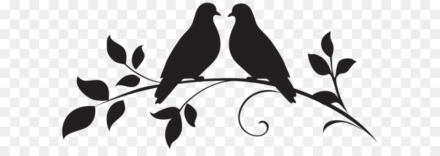 Bird Drawing Illustration - Love Doves Silhouette PNG Clip Art png download - 8000*3826 - Free Transparent Columbidae png Download.
