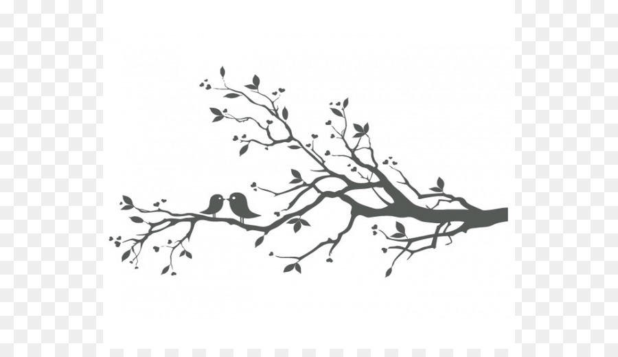 Bird Wall decal Sticker - Black Love Art Pics png download - 600*508 - Free Transparent Bird png Download.