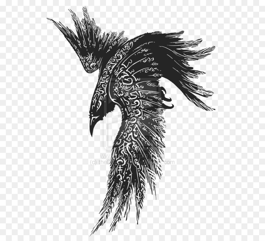 White Raven Tattoo Common raven Odin Tattoo ink - darking in the frankxx png download - 600*806 - Free Transparent Tattoo png Download.