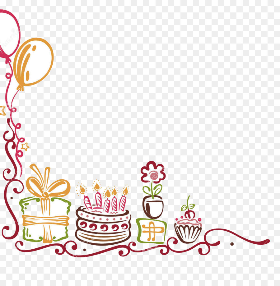 Birthday cake Party Happy Birthday to You Clip art - birthday border png download - 1190*1208 - Free Transparent Birthday png Download.