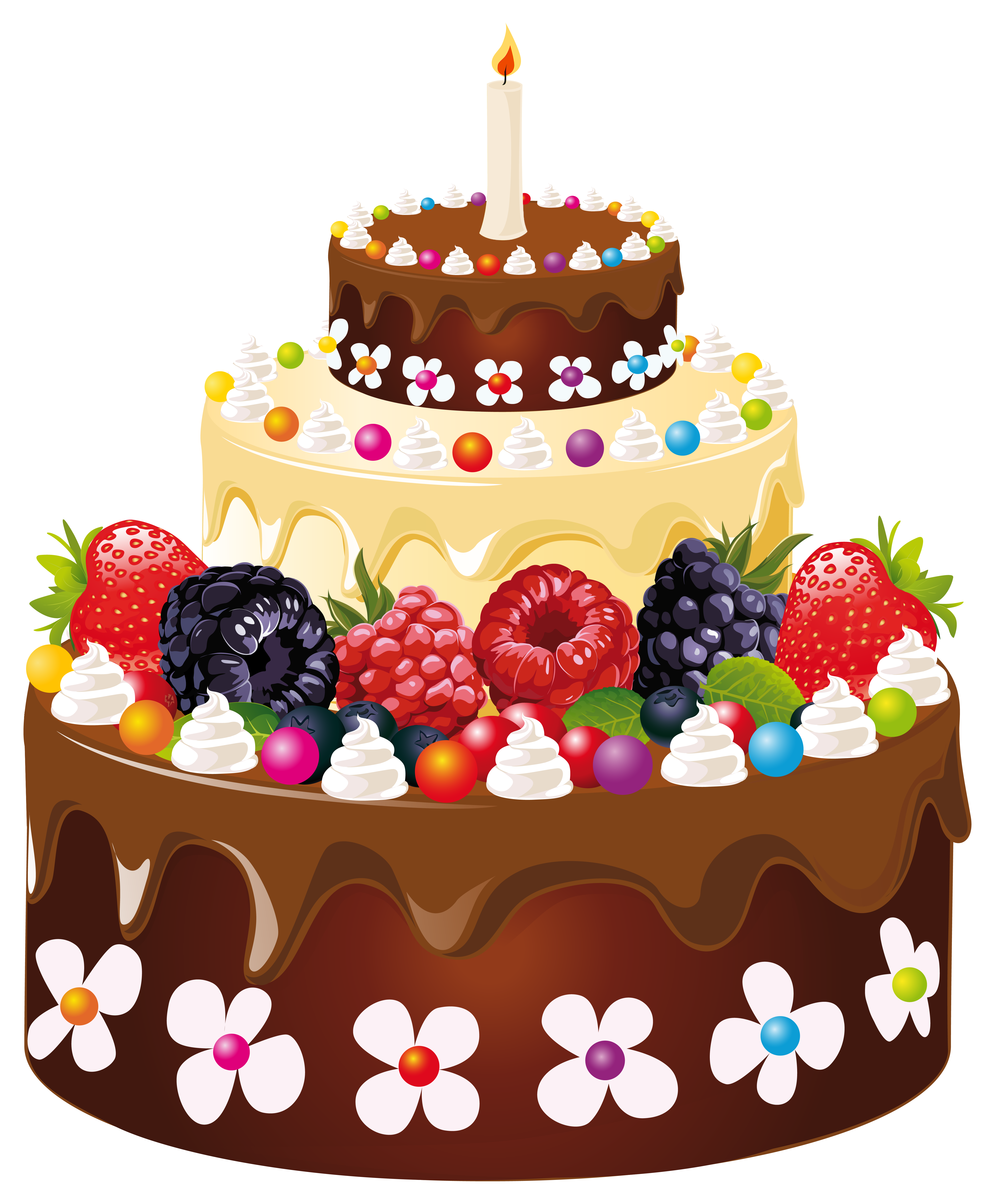 Birthday cake Chocolate cake - Birthday Cake with Candle PNG Clipart