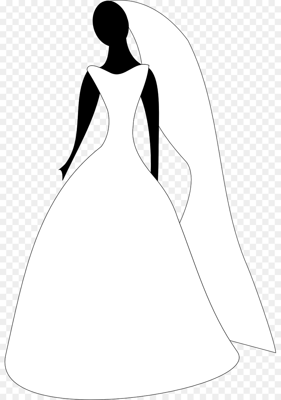 Gown Silhouette Line art White Clip art - Silhouette png download - 869*1280 - Free Transparent Gown png Download.