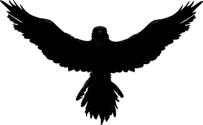 raven flying silhouette tattoo
