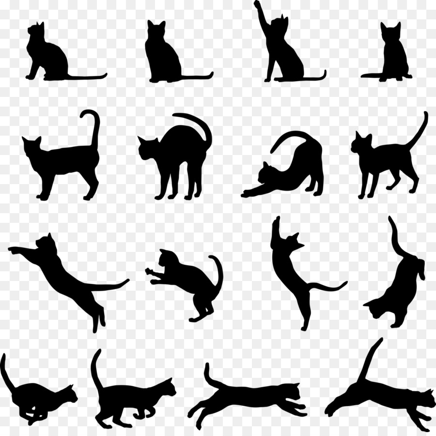 Black cat Kitten Clip art - animal silhouettes png download - 1280*1269 - Free Transparent Cat png Download.