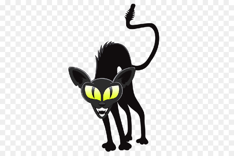 Black cat Halloween Clip art - cartoon halloween png download - 600*600 - Free Transparent Cat png Download.