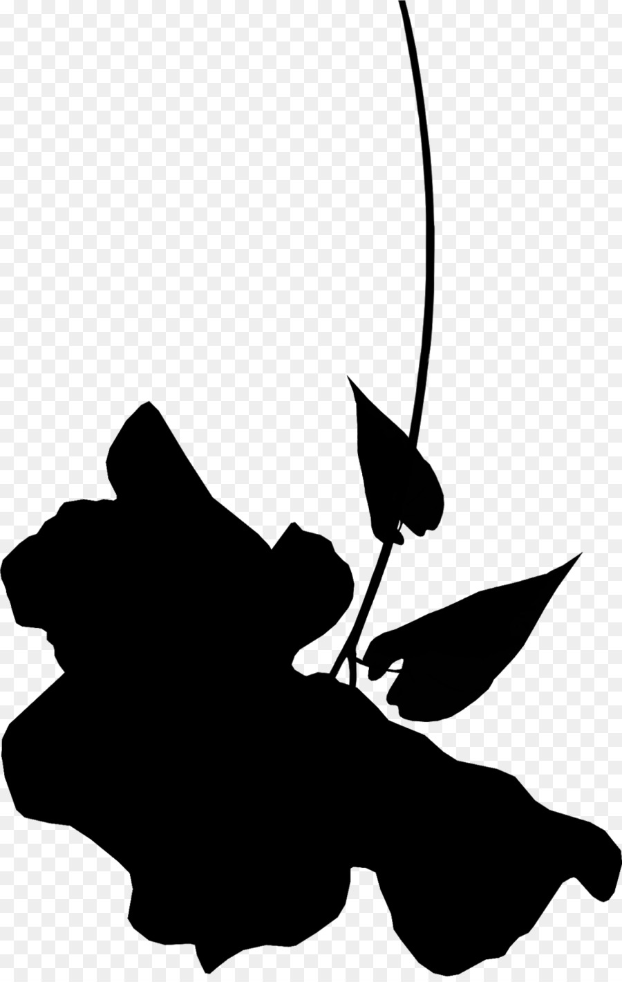 Clip art Black & White - M Flower Silhouette Leaf -  png download - 1020*1600 - Free Transparent Black  White  M png Download.