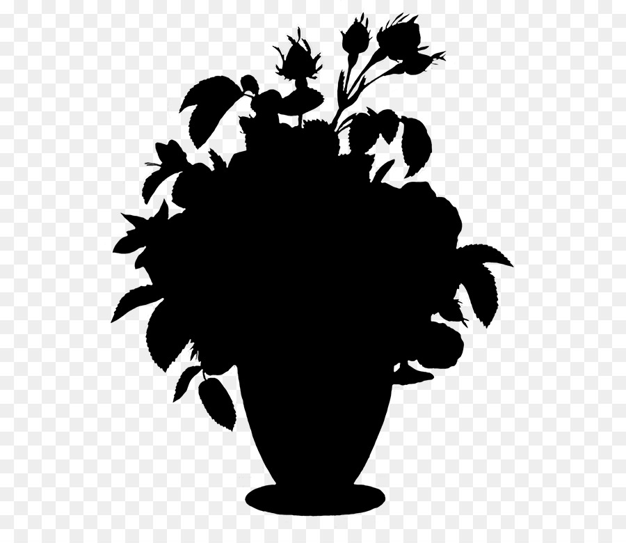 Black & White - M Clip art Flower Silhouette Leaf -  png download - 631*768 - Free Transparent Black  White  M png Download.