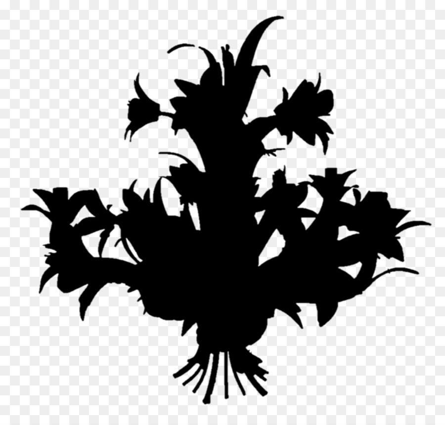 Black & White - M Clip art Flower Silhouette Leaf -  png download - 1024*971 - Free Transparent Black  White  M png Download.