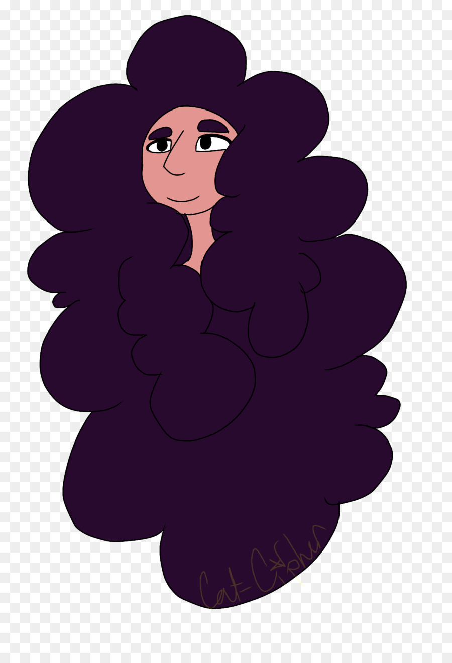 Cartoon Black hair Silhouette Purple - CAT Hair png download - 1258*1842 - Free Transparent  Cartoon png Download.