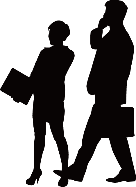 Silhouette Businessperson Conversation Business People