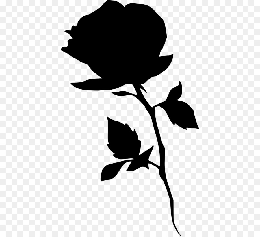 Silhouette Black and white Clip art - rose Silhouette png download - 480*818 - Free Transparent Silhouette png Download.