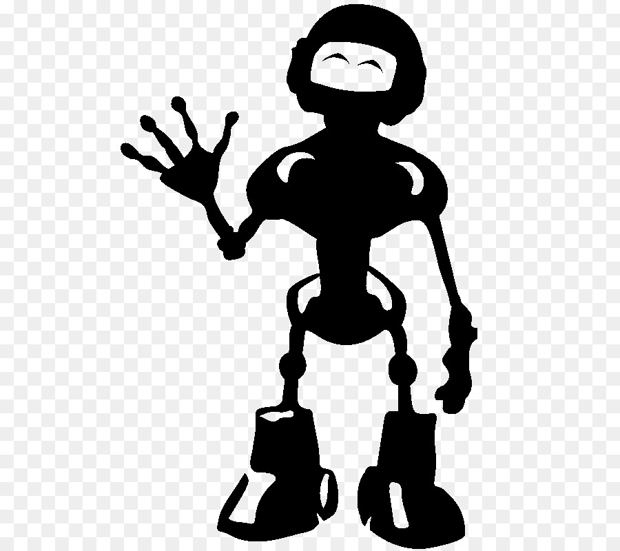 Sticker Black and white Human behavior Clip art - robot silhouette png download - 800*800 - Free Transparent Sticker png Download.