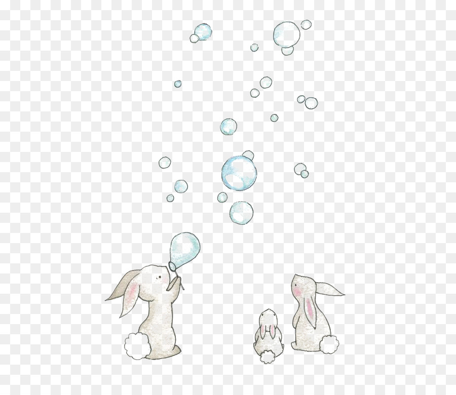 European rabbit Drawing Watercolor painting Illustration - blowing bubbles png download - 564*766 - Free Transparent European Rabbit png Download.