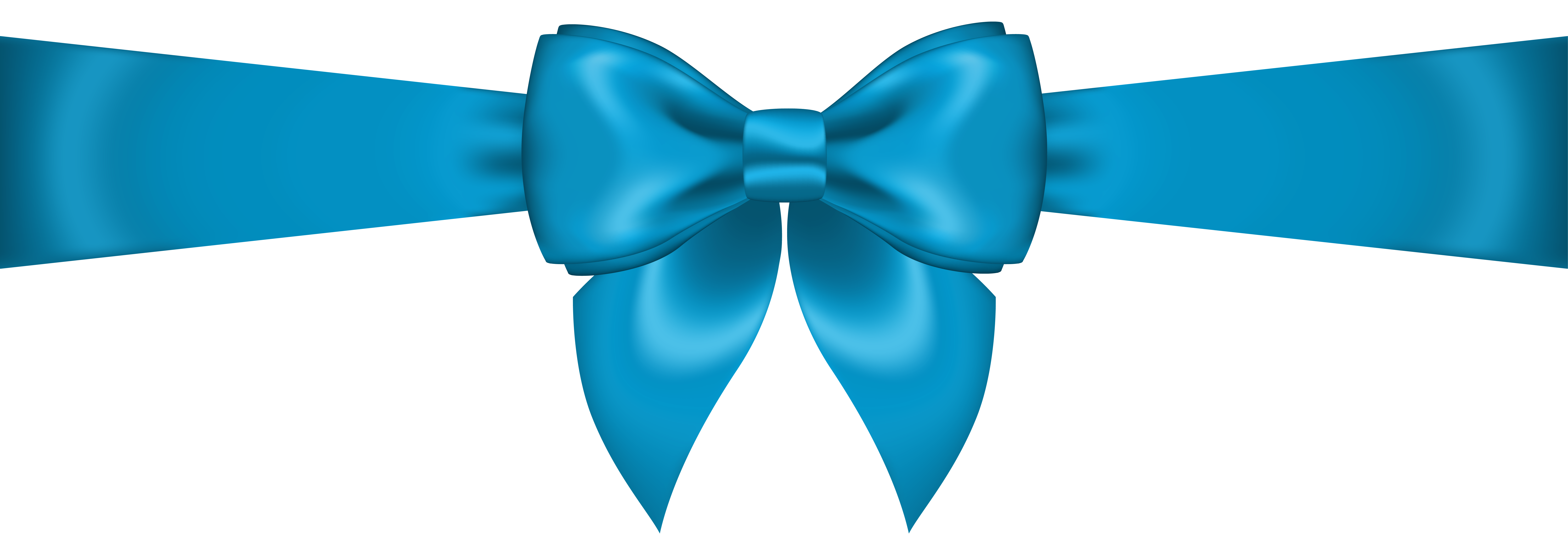 Blue Bow for Hair - Handmade Satin Ribbon Bow - wide 2