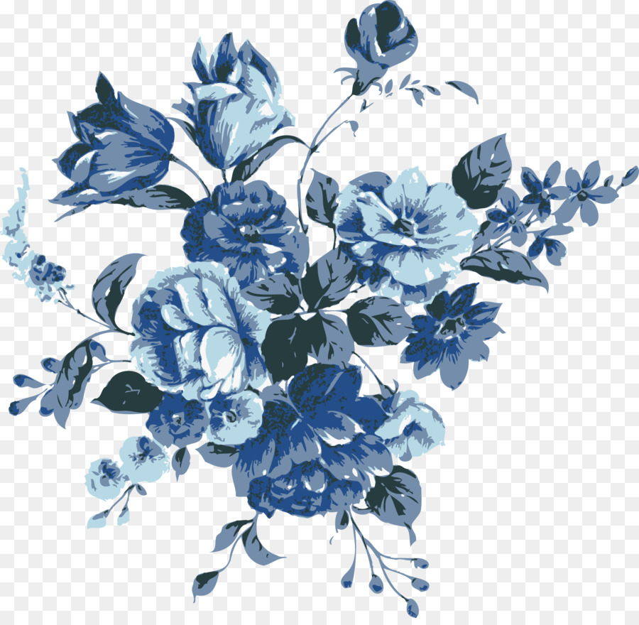 Flower Blue Clip art - floral vintage png download - 2187*2114 - Free Transparent Flower png Download.