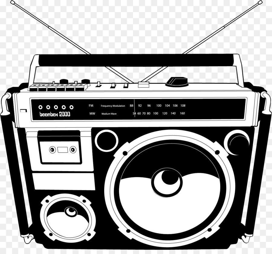 1980s Boombox Compact Cassette Clip art - Vector painted radio png download - 1232*1131 - Free Transparent Boombox png Download.