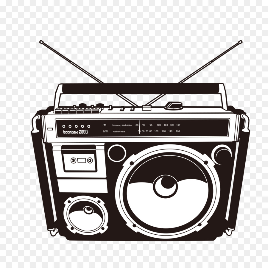 Boombox Vector graphics Cassette tape Clip art - vintage radio png download - 1280*1280 - Free Transparent Boombox png Download.
