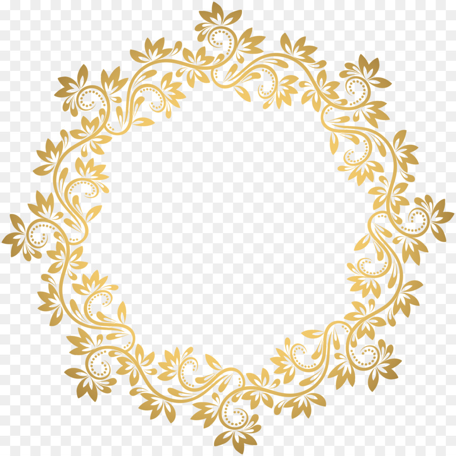 Gold Clip art - Gold Deco Round Border PNG Transparent Clip Art png download - 8000*8000 - Free Transparent Gold png Download.