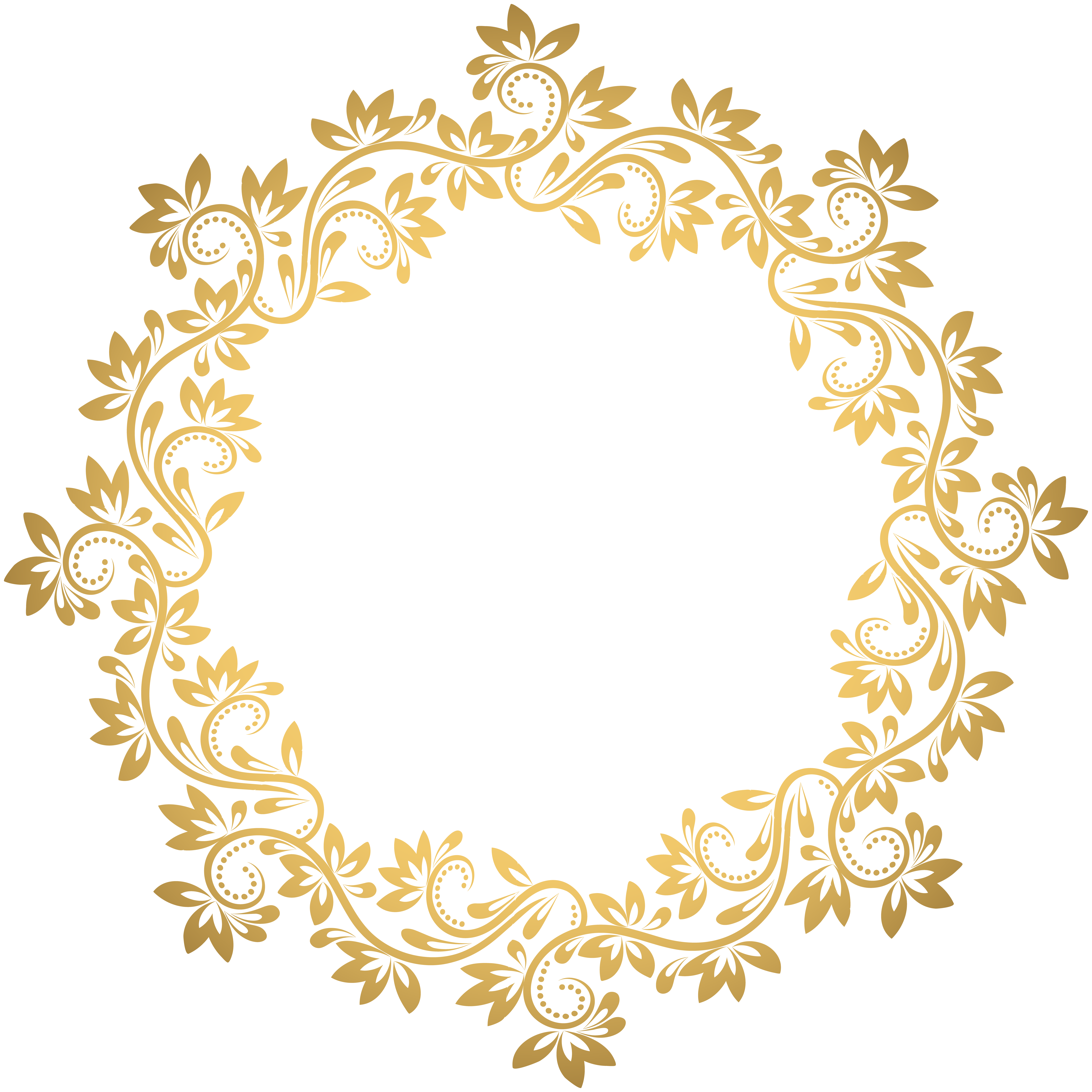 Gold Clip art - Gold Deco Round Border PNG Transparent Clip Art png