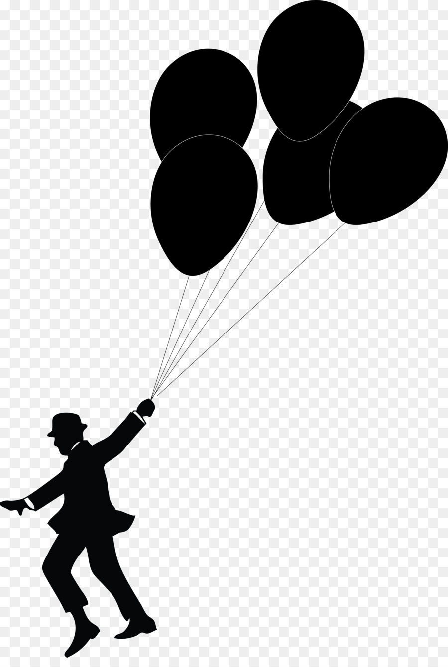 Balloon Silhouette Black and white Child Clip art - balloons png download - 5498*8067 - Free Transparent Balloon png Download.