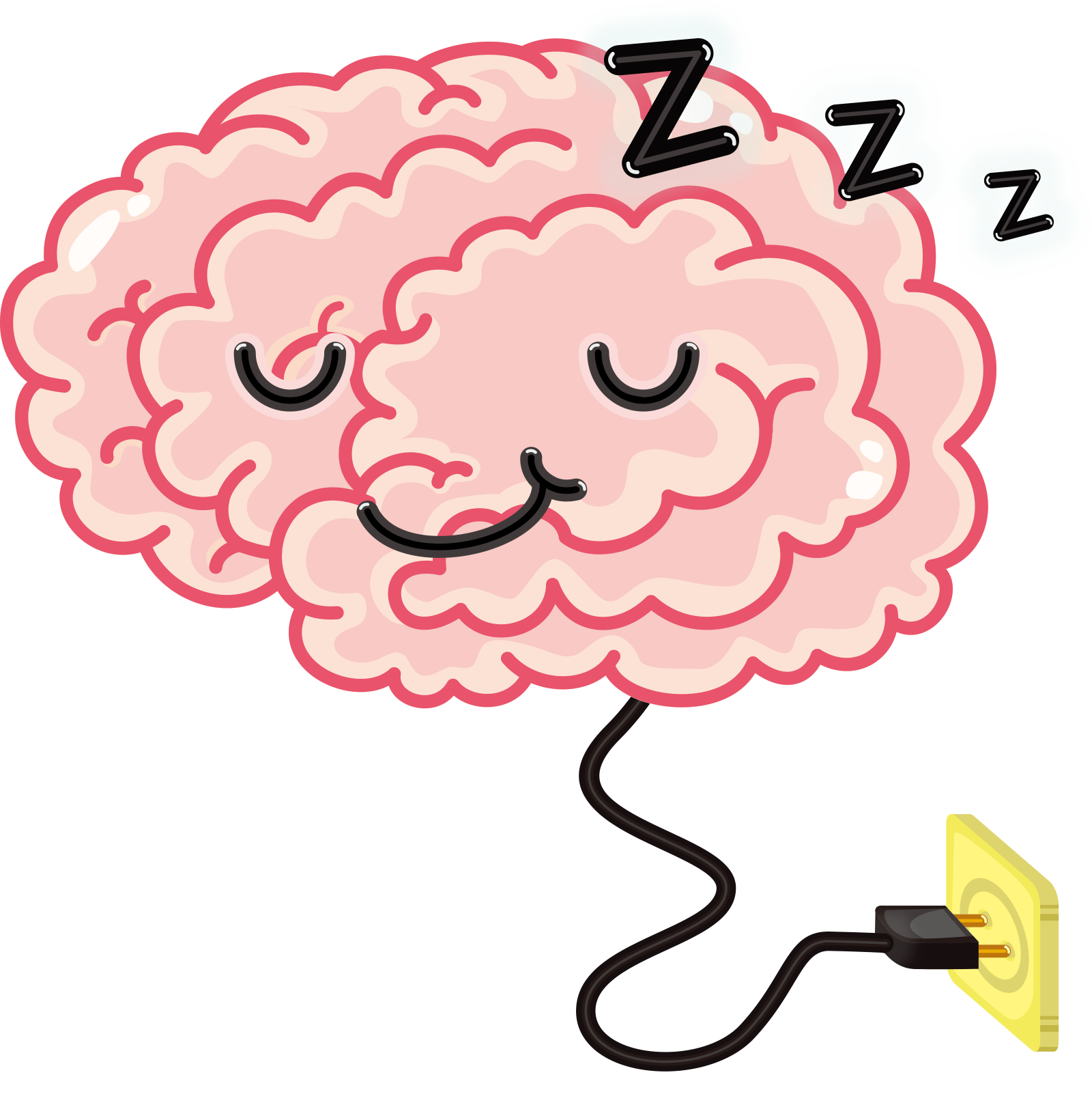 Brain Cartoon Sleep Clip art - Vector brain Charge png download - 1600*