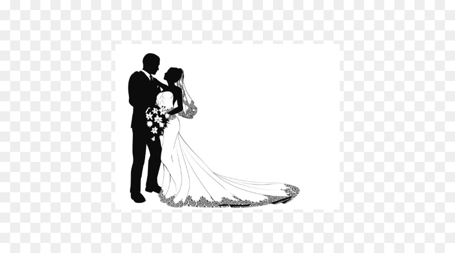 Wedding Bride Silhouette Clip art - Romantic men and women wedding png download - 500*500 - Free Transparent Wedding png Download.
