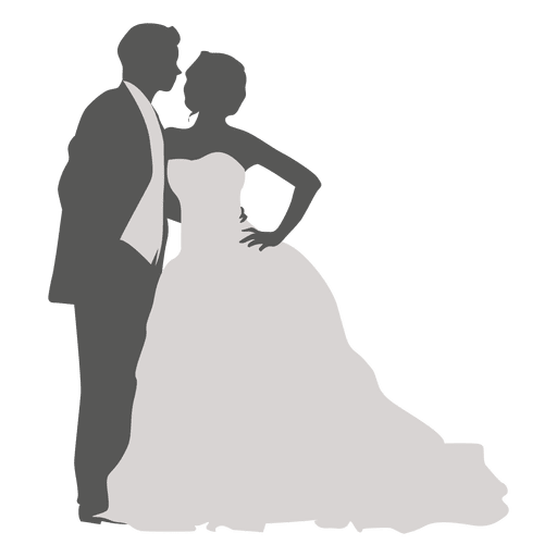 clipart wedding couple silhouettes

