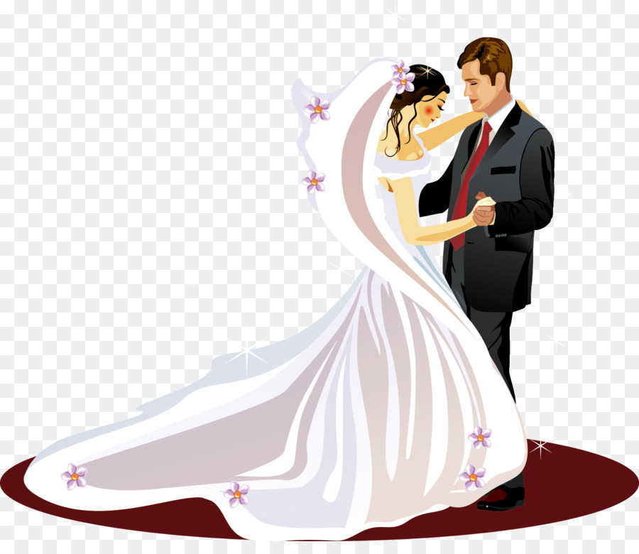 Wedding invitation Bridegroom Clip art - The bride and groom dance png download - 1443*1221 - Free Transparent Wedding Invitation png Download.