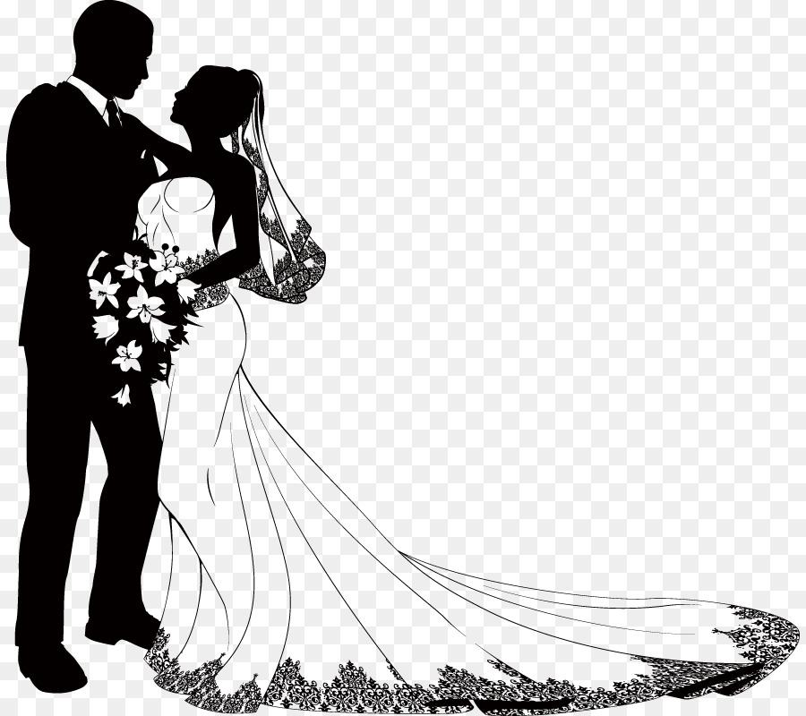 Bridegroom Wedding Marriage Drawing - bride and groom silhouette png download - 886*800 - Free Transparent Bridegroom png Download.