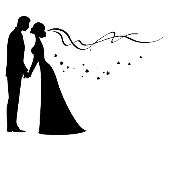 silhouette wedding couple png
