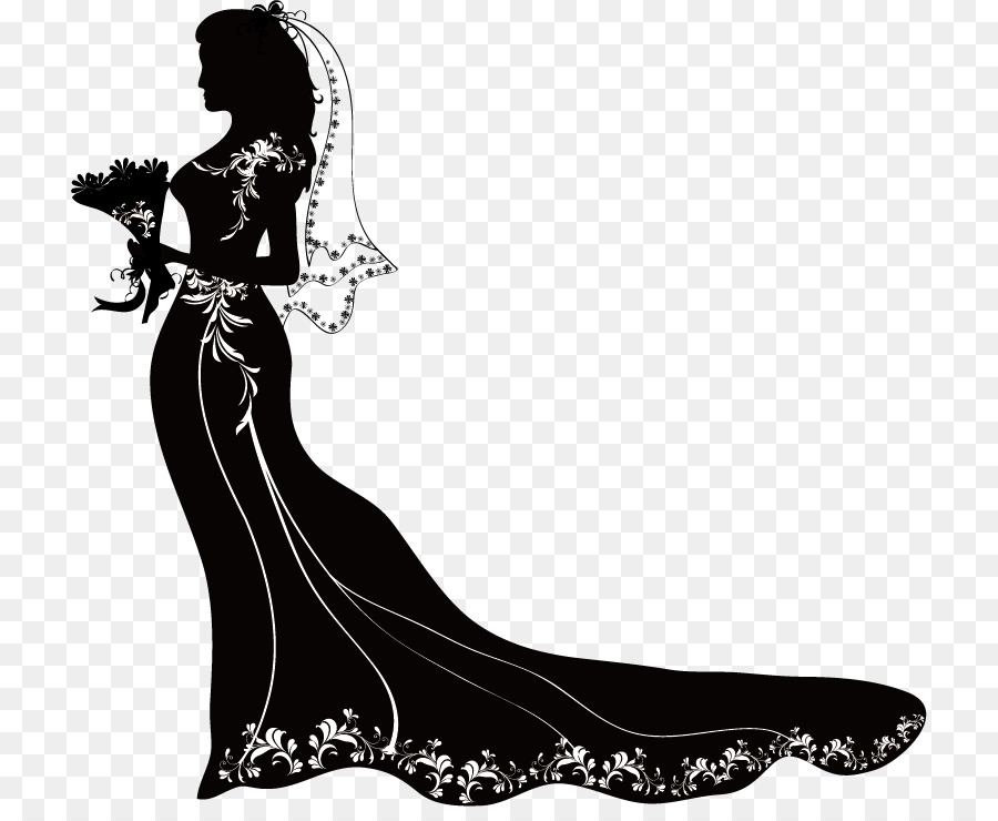 Silhouette Engagement Clip art - Bride Silhouette Vector png download - 772*727 - Free Transparent Silhouette png Download.