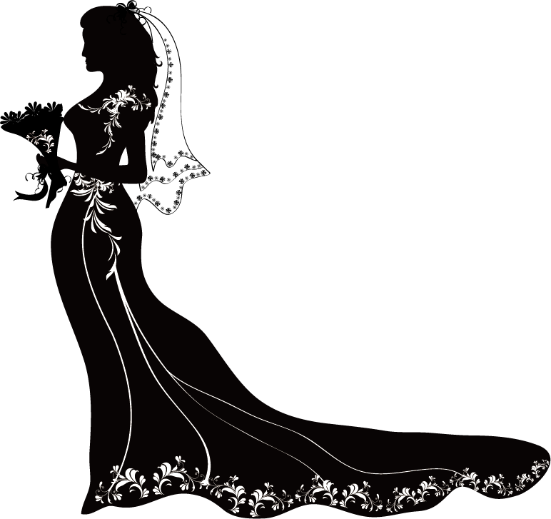 Silhouette Engagement Clip Art Bride Silhouette Vector Png Download