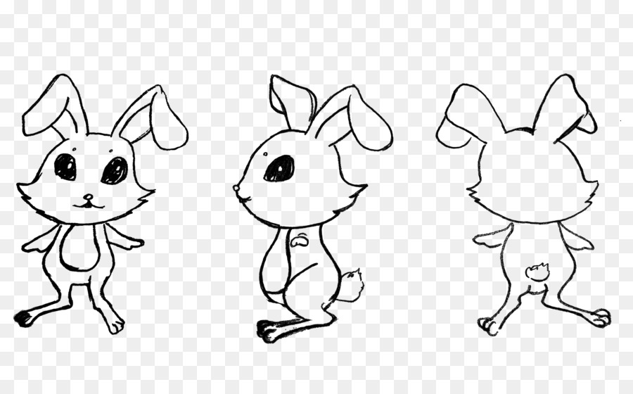 Rabbit Hare Clip art - Bunny Front Side Back Pattern png download - 3508*2168 - Free Transparent  png Download.