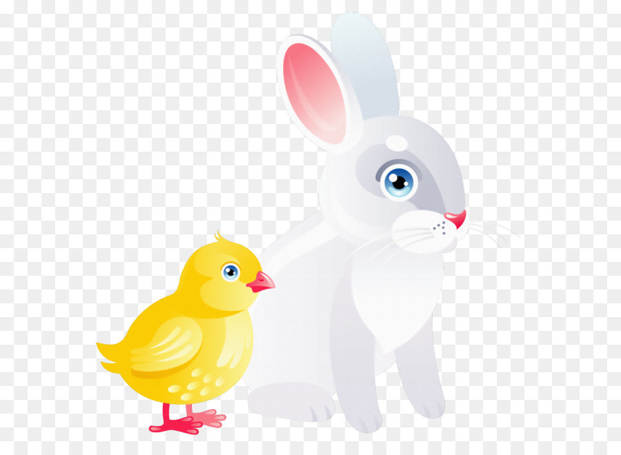 Domestic rabbit Easter Bunny Duck - Easter Chicken and Bunny Transparent PNG Clipart png download - 2538*2524 - Free Transparent Easter Bunny png Download.