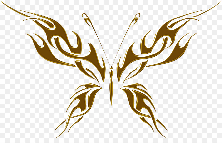 Butterfly Tattoo Tribe Decal - Golden Butterfly png download - 2362*1474 - Free Transparent Butterfly png Download.